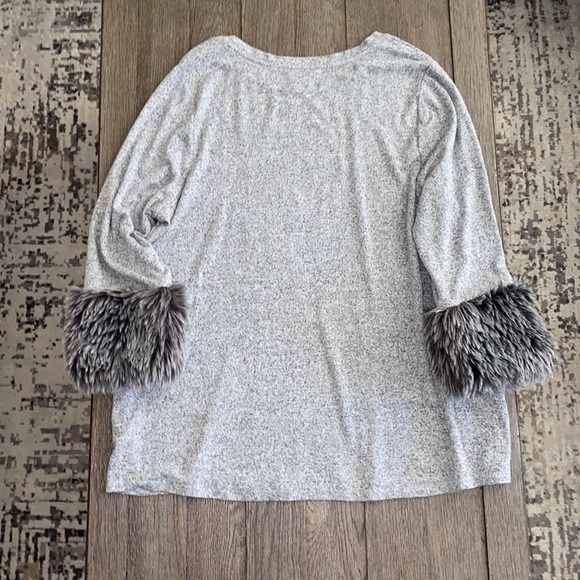Lane Bryant | Hacci Top with Faux Fur Cuffs - Picture 4 of 6